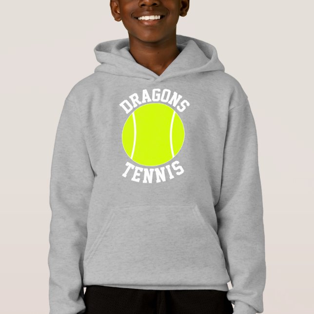 Boys Tennis Custom Team Name or Text Personalized Hoodie (Front)