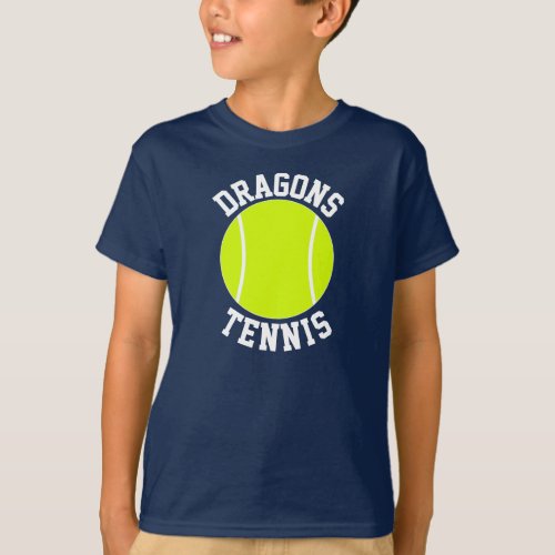 Boys Tennis Custom Team Name or Text T_Shirts