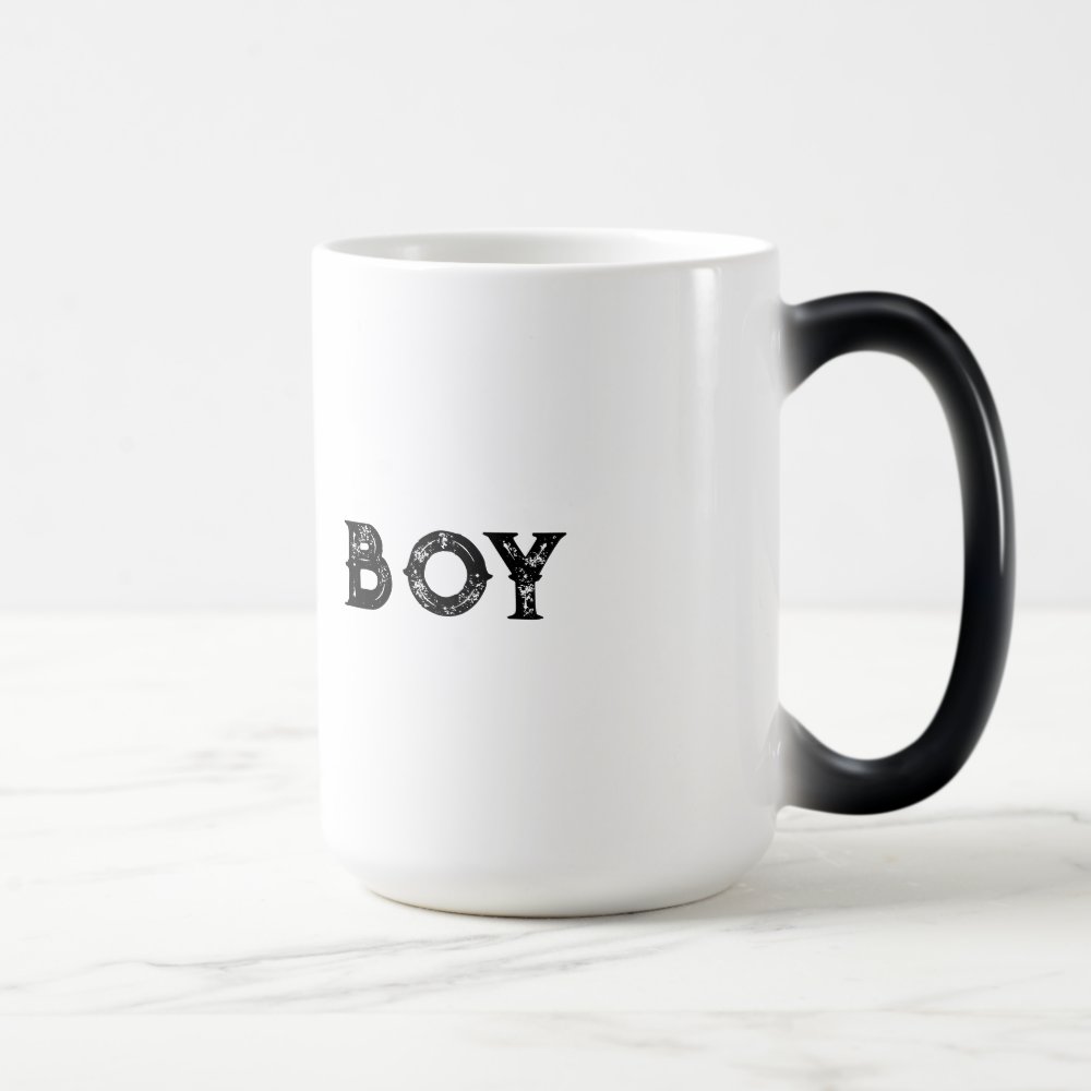 Disover Boys text name Black Text Color Morphing Mug