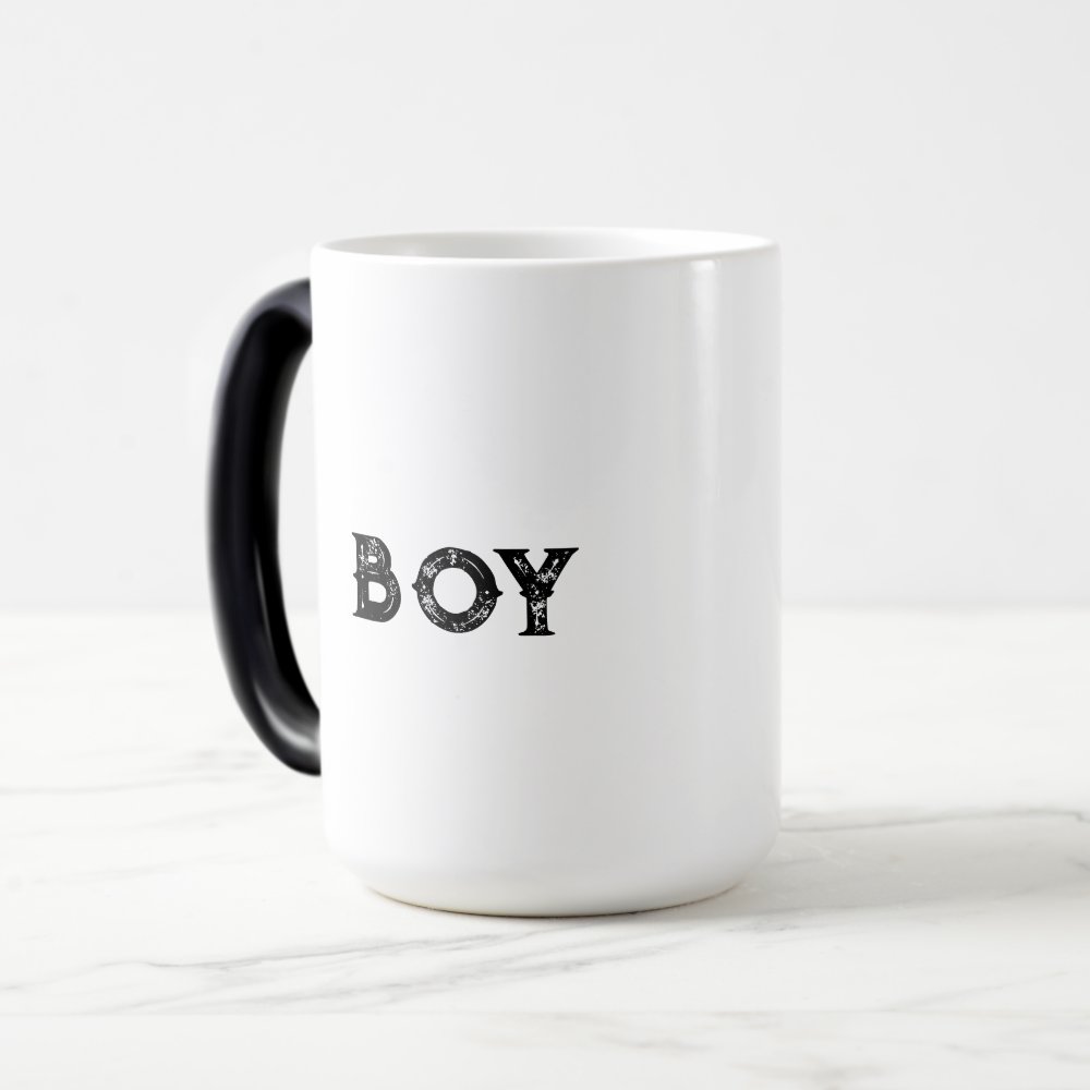 Disover Boys text name Black Text Color Morphing Mug