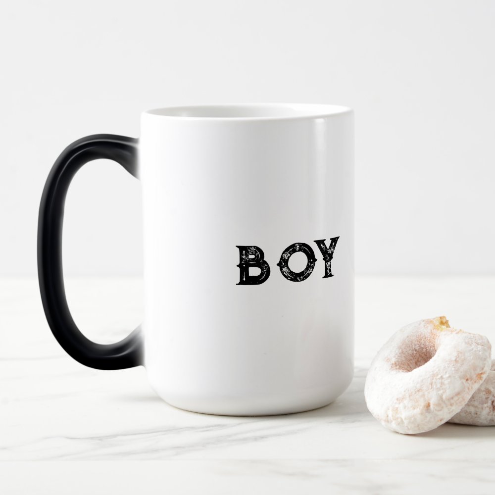 Disover Boys text name Black Text Color Morphing Mug