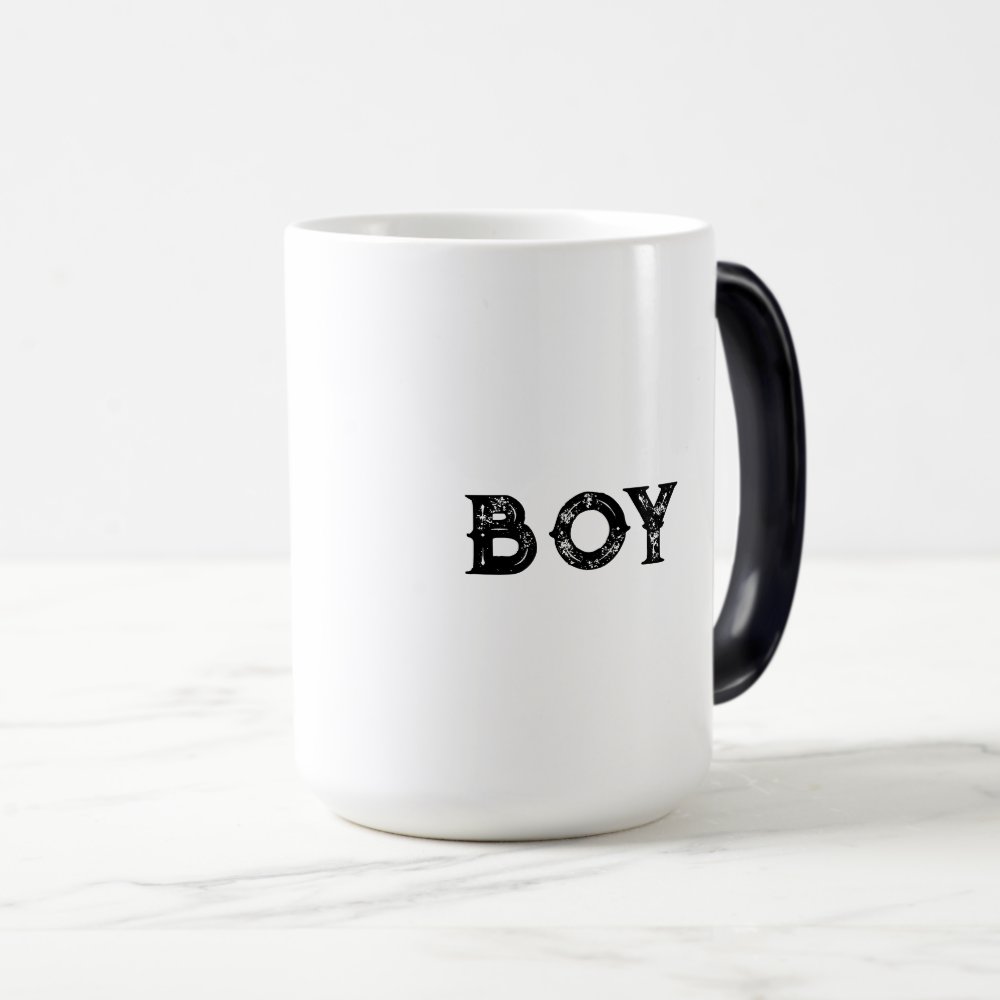 Disover Boys text name Black Text Color Morphing Mug