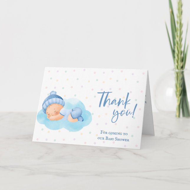 Boys Thank You Baby Shower Card (Front)