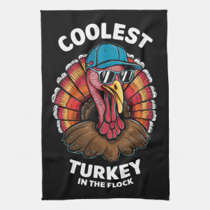 Boys Thanksgiving Kids Coolest Turkey In The Flock Kitchen Towel