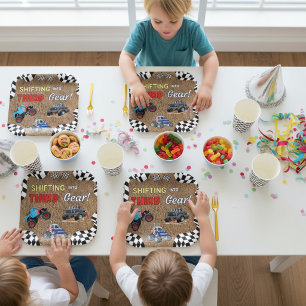 Boys Third Birthday Monster Truck Rally Paper Plates
