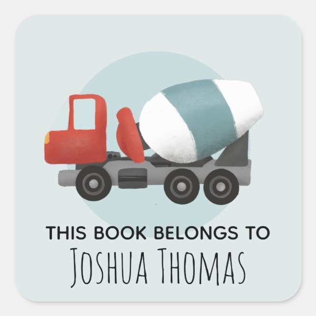 Boys This Book Belongs Construction Kids Bookplate (Front)