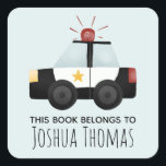 Boys This Book Belongs Police Car Kids Bookplate<br><div class="desc">This cute and modern boys 'this book belongs' bookplate design features a police car cartoon and a place for you to add your child's name. Perfect for any little one dreaming of being a police officer! Great for your child's back-to-school supplies or as a stocking stuffer over Christmas. Check out...</div>