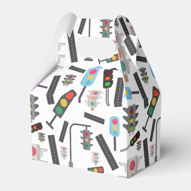 boys tiled traffic lights roads transportation  favor boxes (Front Side)