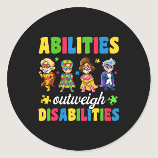 Boys Toddler Autism  Disabilities Awareness Classic Round Sticker