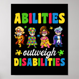 Boys Toddler Autism  Disabilities Awareness Poster