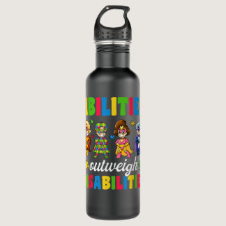 Boys Toddler Autism Shirts, Abilities Outweigh Dis Stainless Steel Water Bottle