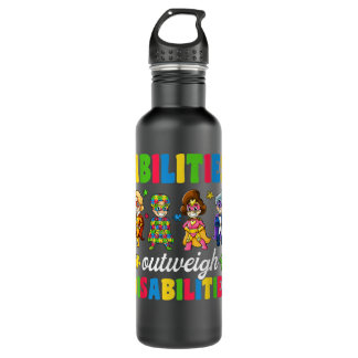 Boys Toddler Autism Shirts, Abilities Outweigh Dis Stainless Steel Water Bottle