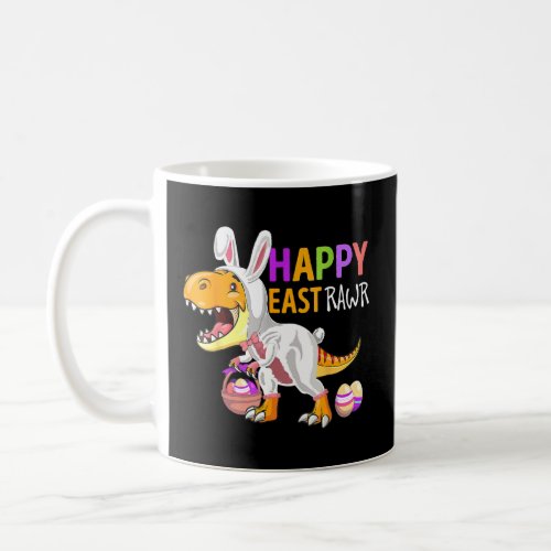 Boys Toddlers Easter Bunny T Rex Dinosaur Happy Ea Coffee Mug