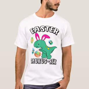 Boys Toddlers Easter Bunny T Rex Dinosaur Happy Ea T-Shirt