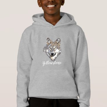 Boy's Top Hooded Sweatshirt Yellowstone Wolf