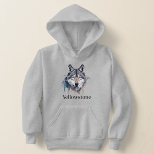 Boys Top Hooded Sweatshirt Yellowstone Wolf