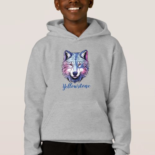 Boys Top Hooded Sweatshirt Yellowstone Wolf