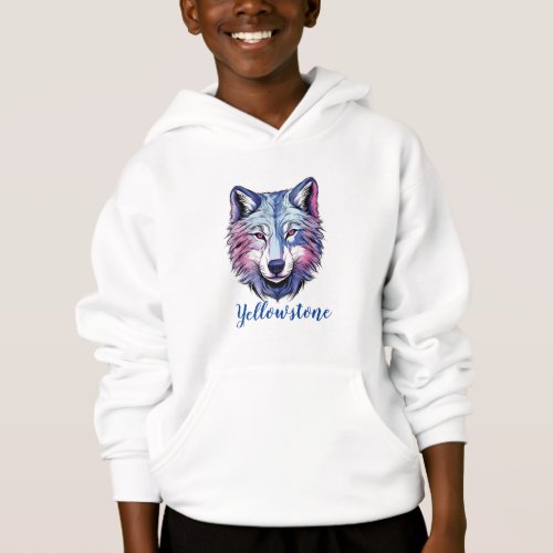 Boys Top Hooded Sweatshirt Yellowstone Wolf