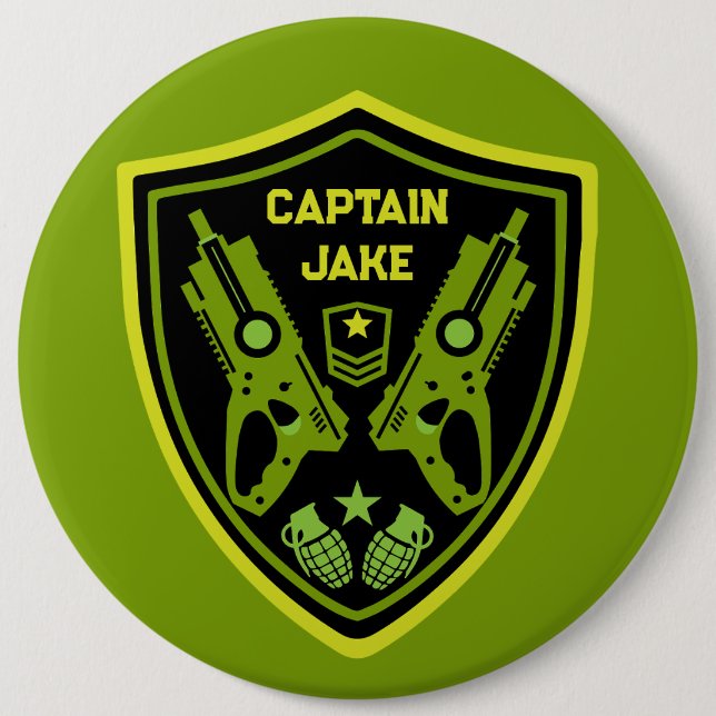 Boys Toy Dart Gun Battle Button (Front)