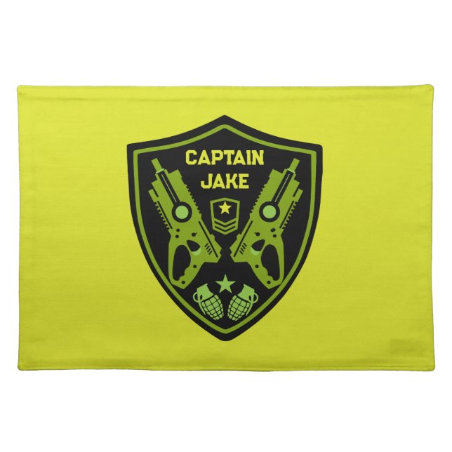 Boys Toy Dart Gun Battle Cloth Placemat (Front)