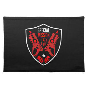 Boys Toy Dart Gun Battle Cloth Placemat