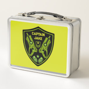 Boys Toy Dart Gun Battle Metal Lunch Box