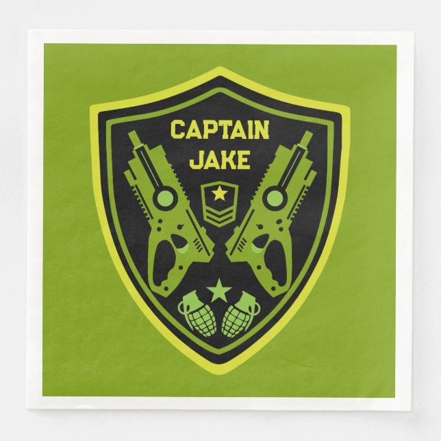 Boys Toy Dart Gun Battle Paper Dinner Napkins (Front)