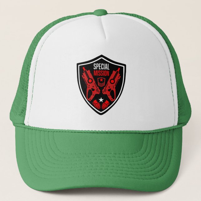 Boys Toy Dart Gun Battle Trucker Hat (Front)