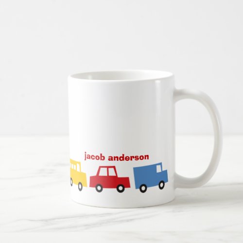 Boys Toys Car Bus Truck Fun Colorful Transport Coffee Mug