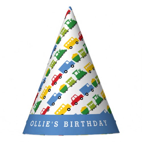 Boys Toys Car Train Transport Birthday Party Hat