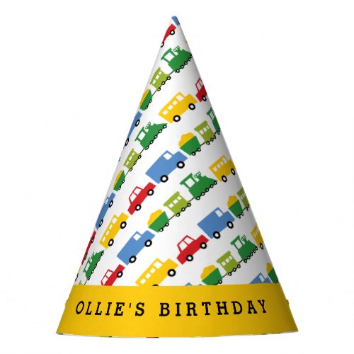 Boys Toys Car Train Transport Birthday Party Hat