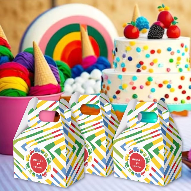 Boys Toys Colorful Fun Transport Birthday Party Favor Boxes (Boys Toys Colorful Fun Transport Kid's Birthday Party Favor Boxes @ fat_fa_tin / fatfatin_mini_me)