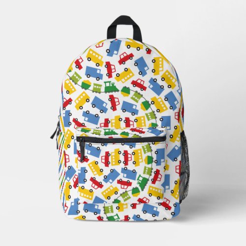 Boys Toys Colorful Transport Kids Birthday Party Printed Backpack