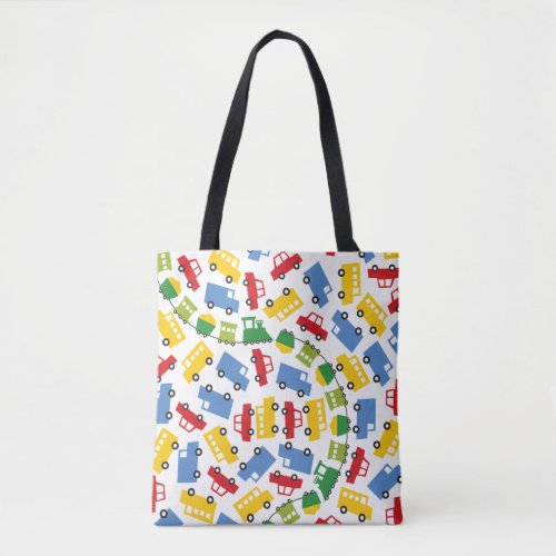 Boys Toys Colorful Transport Kids Birthday Party Tote Bag