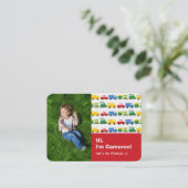 Boys Toys Colorful Transport Kid's Photo Play Date Calling Card (Standing Front)