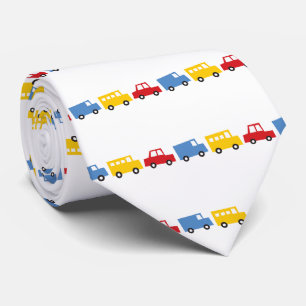 Boy's Toys Fun Cute Transport Car Bus Truck Kids Neck Tie