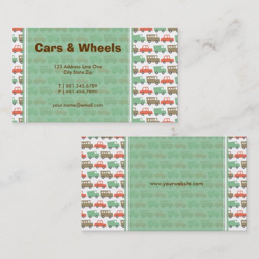 Customizable Boys Toys Retro Cars Fun Custom Profile Card Business Card