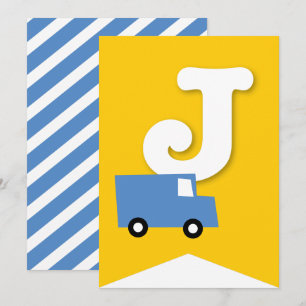 Boys Toys Kid's Birthday Party DIY Bunting Banner Invitation