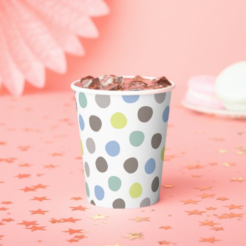 Boys Toys Kids Birthday Pastel Blue Polka Dots Paper Cups