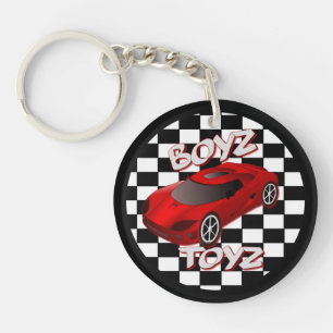 Boys Toys Red Sports Car Acrylic Key Chain 2