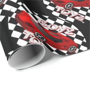 Boys Toys Red Sports Car Wrapping Paper