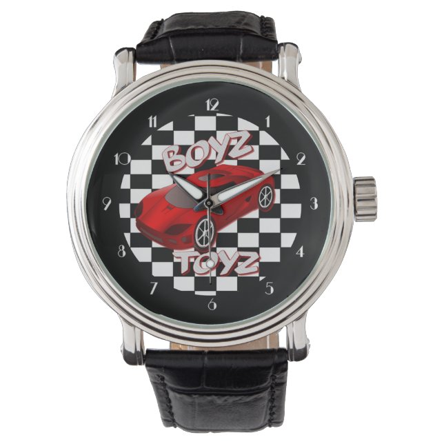 Boys Toys Red Sports Car Wrist Watch (Front)