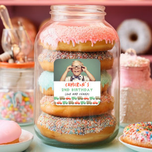 Boys Toys Retro Transport Photo Kid Birthday Party Square Sticker