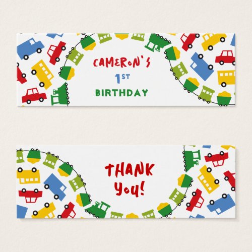 Birthday Boy Toys Colorful Cars Trains Bus Trucks Business Card Templates