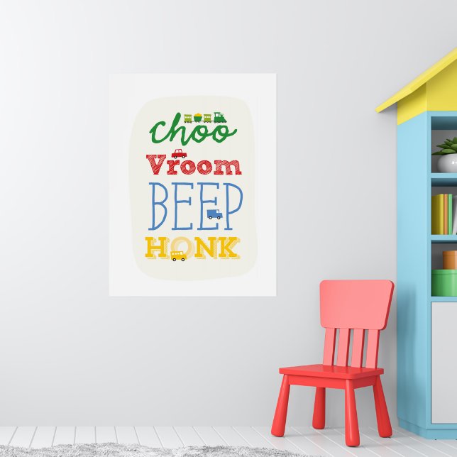 Boys Toys Transport Car Train Bus Baby Nursery Art Poster (Nursery 1)