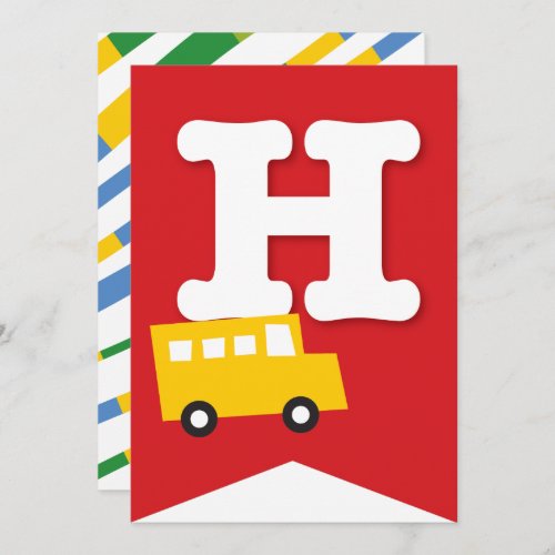 Boys Toys Transport Happy Birthday Party Banner Invitation