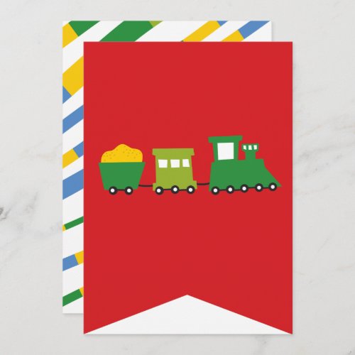 Boys Toys Transport Happy Birthday Party Banner Invitation