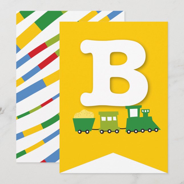 Boys Toys Transport Happy Birthday Party Banner Invitation (Front/Back)