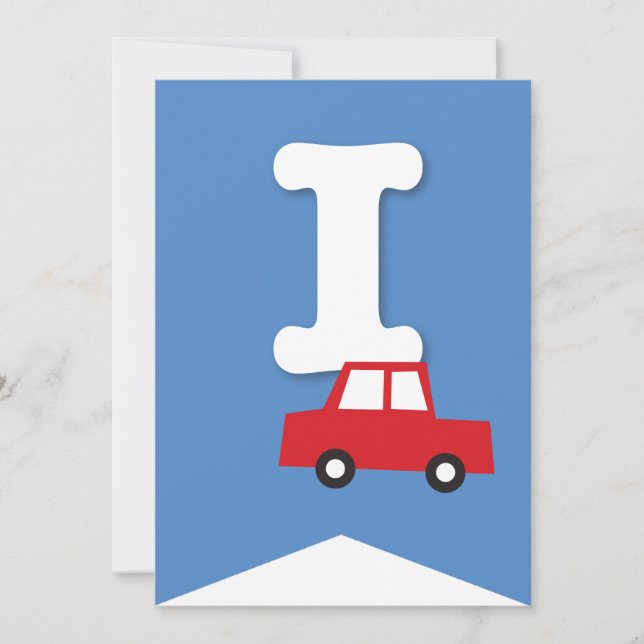 Boys Toys Transport Happy Birthday Party Banner Invitation (Front)