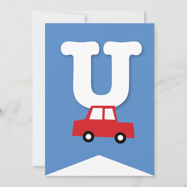 Boys Toys Transport Happy Birthday Party Banner Invitation (Front)